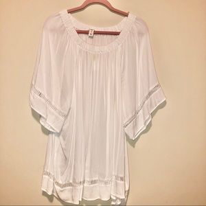 Westbound Women’s Plus Style White 3/4 sleeveTunic